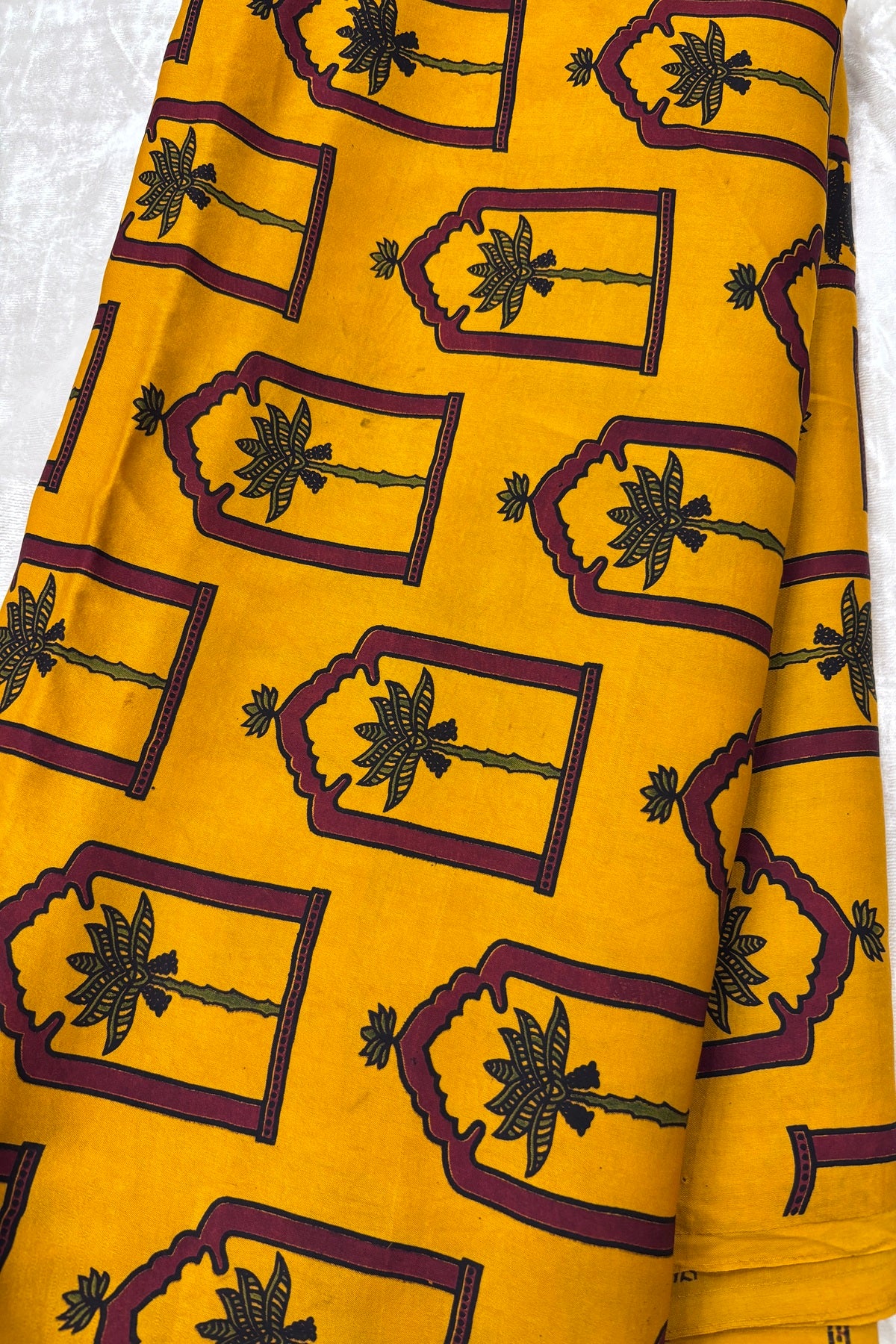 House Of Tree Ajrak Printed Modal Satin Silk Fabric