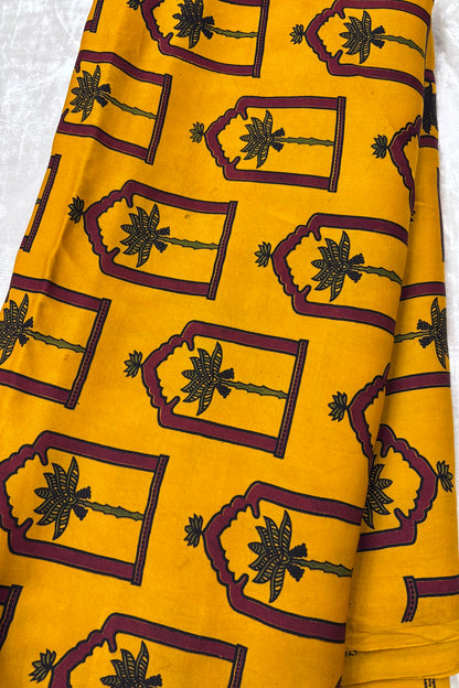 House Of Tree Ajrak Printed Modal Satin Silk Fabric