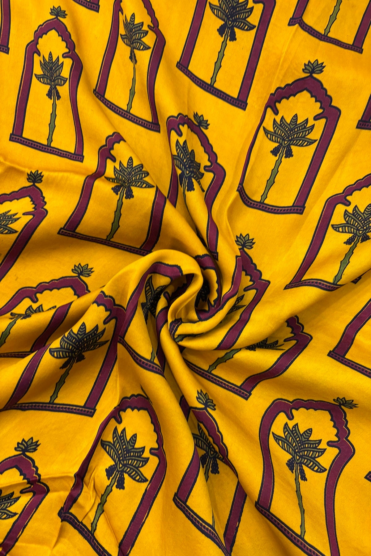 House Of Tree Ajrak Printed Modal Satin Silk Fabric