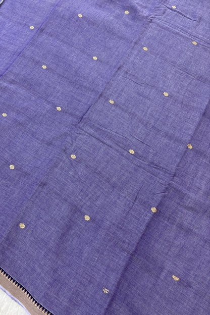 Pure Hand Woven Narayapet Cotton Fabric With One Inch Temple Border &  Motifs