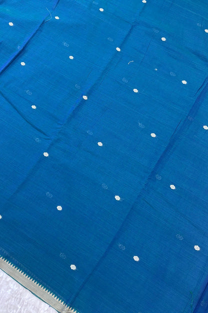 Pure Hand Woven Narayapet Cotton Fabric With One Inch Temple Border &  Motifs