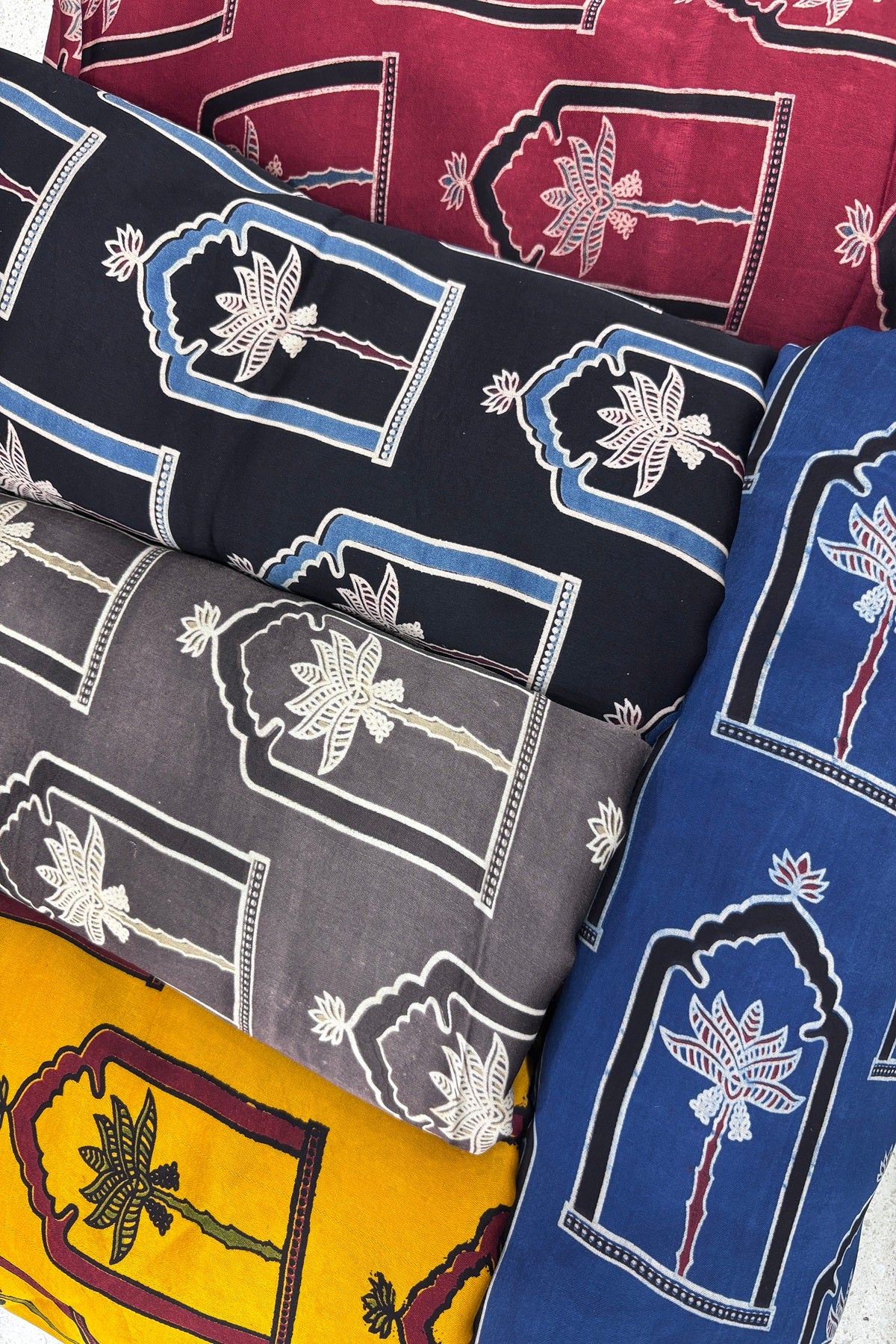 House Of Tree Ajrak Printed Modal Satin Silk Fabric