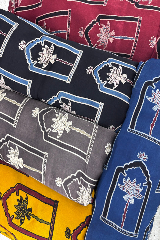 House Of Tree Ajrak Printed Modal Satin Silk Fabric