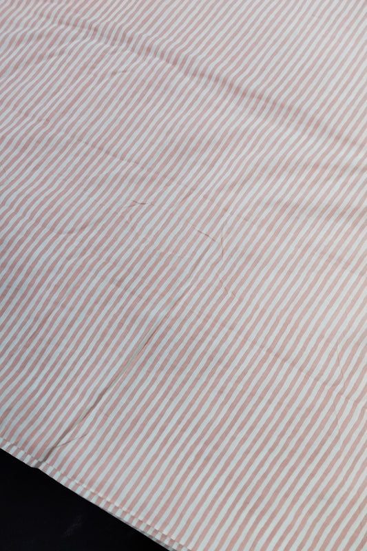 Horizontal Lines Screen Printed Pure Cotton Fabric