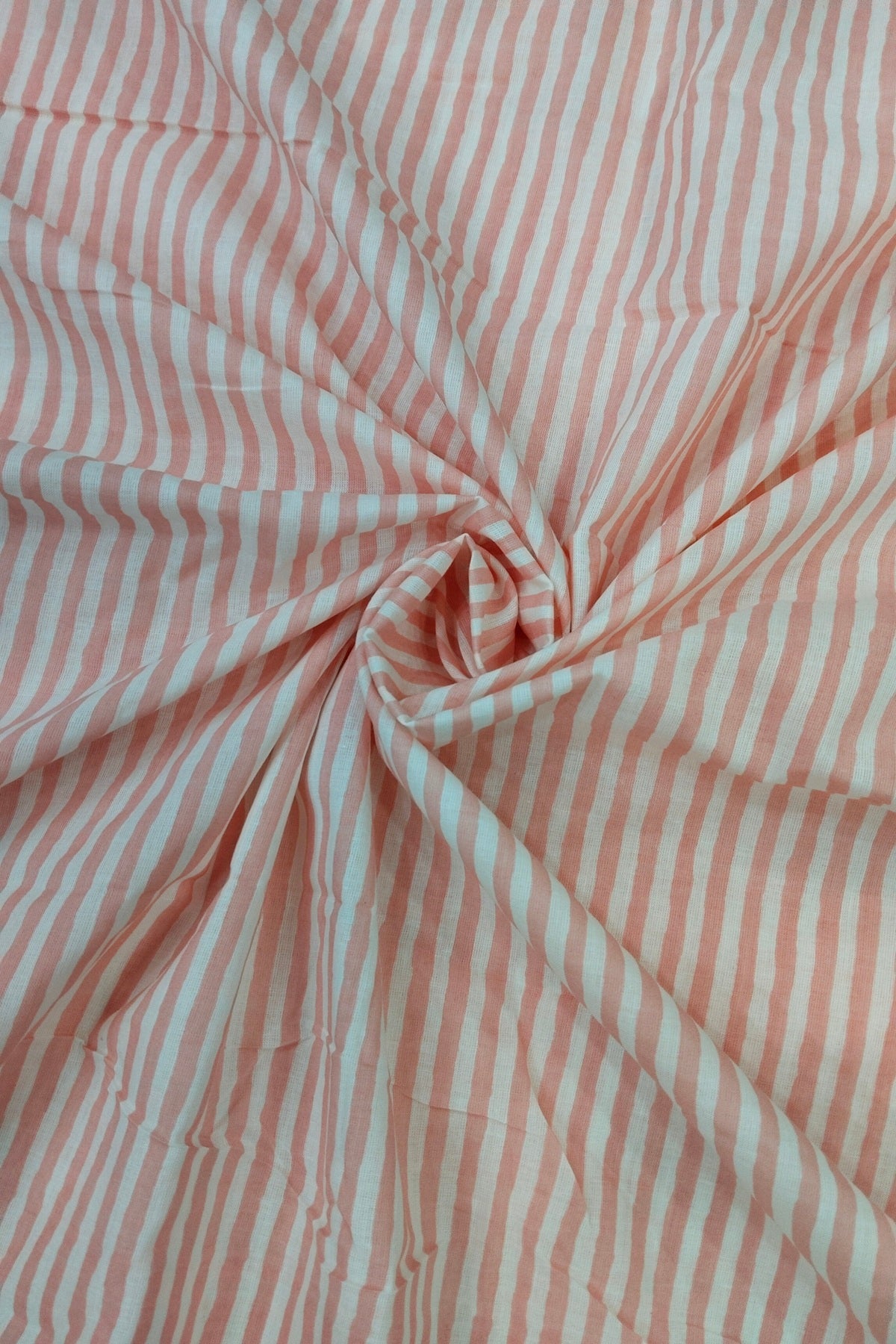Horizontal Lines Screen Printed Pure Cotton Fabric