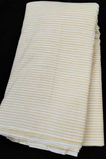 Horizontal Lines Screen Printed Pure Cotton Fabric