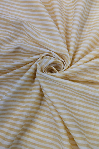 Horizontal Lines Screen Printed Pure Cotton Fabric