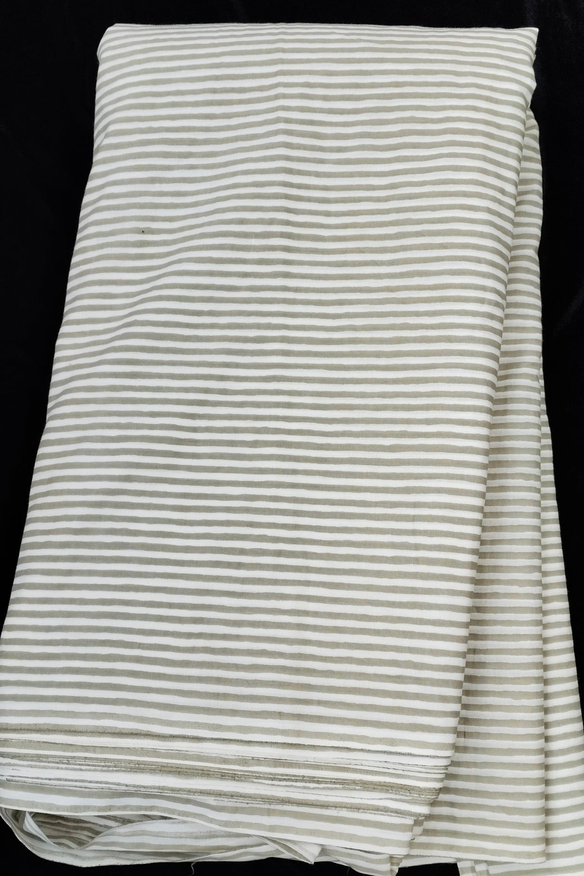 Horizontal Lines Screen Printed Pure Cotton Fabric