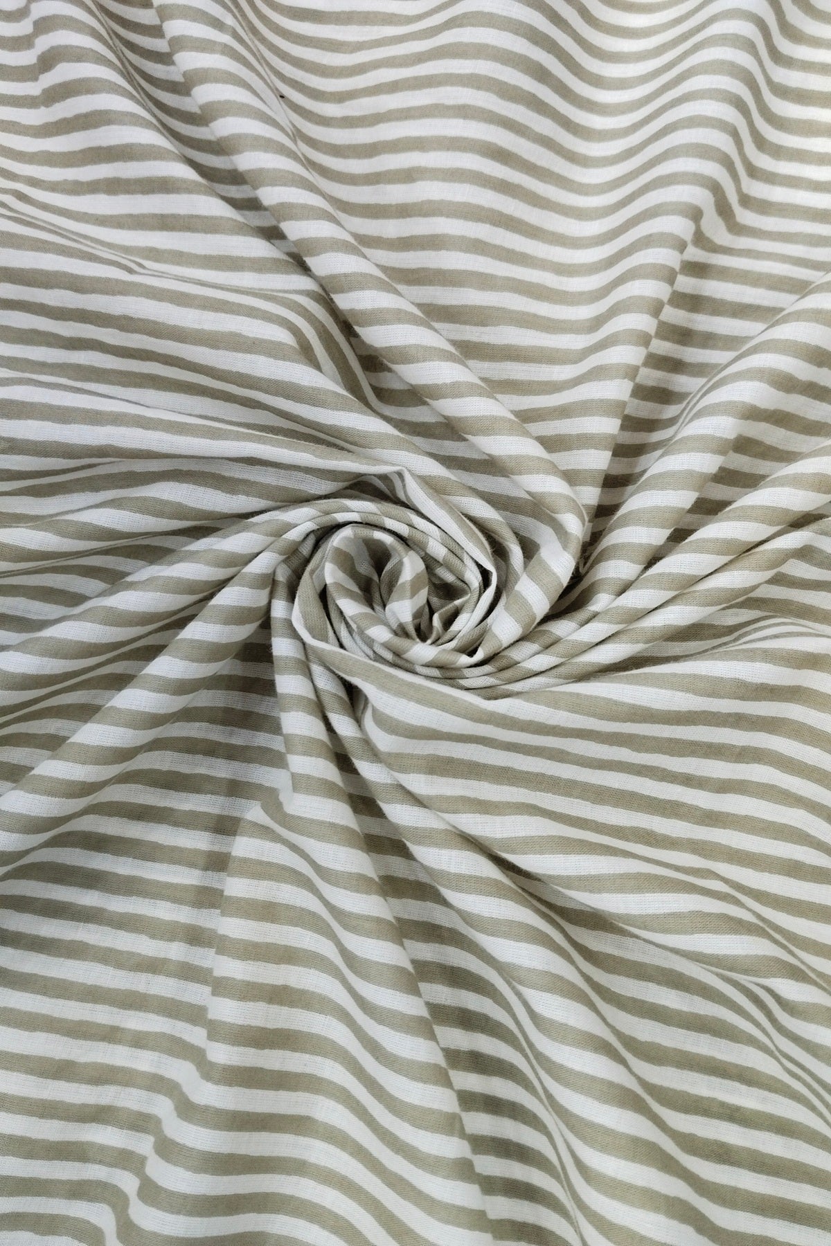 Horizontal Lines Screen Printed Pure Cotton Fabric