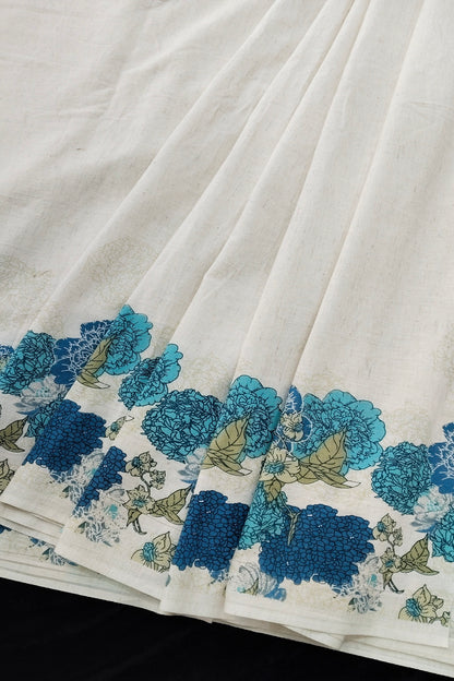 Nosegay Bouquet Prints on Cream Pure Flex Cotton Fabric
