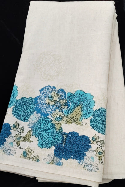 Nosegay Bouquet Prints on Cream Pure Flex Cotton Fabric