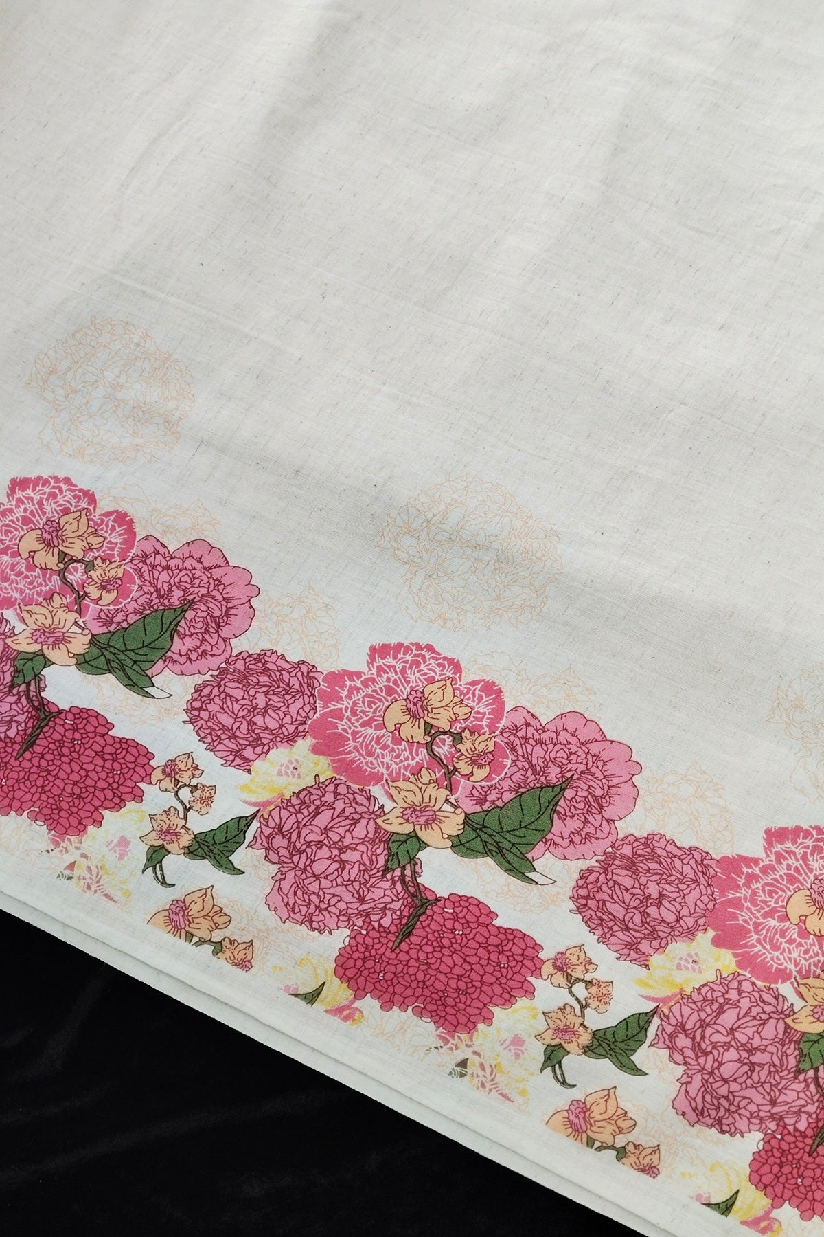 Nosegay Bouquet Prints on Cream Pure Flex Cotton Fabric