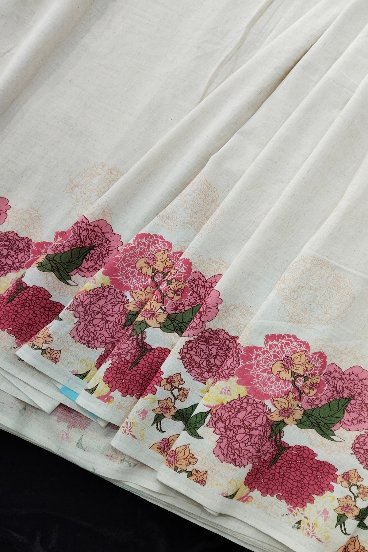 Nosegay Bouquet Prints on Cream Pure Flex Cotton Fabric