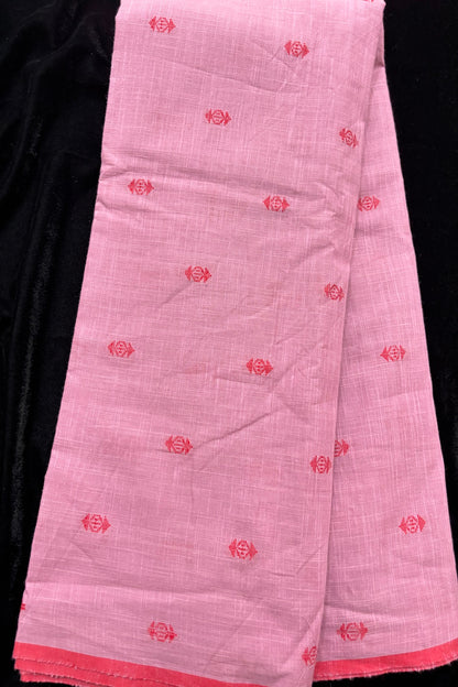 Jhamdani Motifs Thread Woven Pure Cotton Fabric