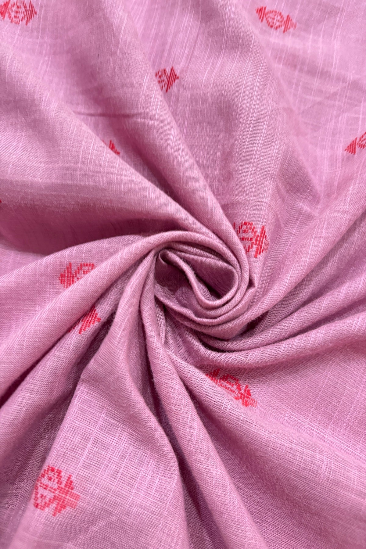 Jhamdani Motifs Thread Woven Pure Cotton Fabric