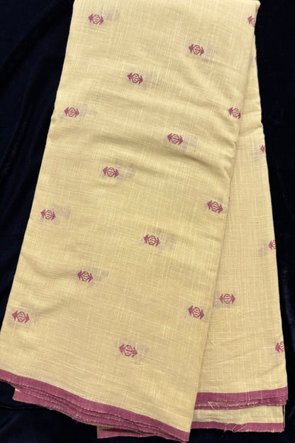 Jhamdani Motifs Thread Woven Pure Cotton Fabric