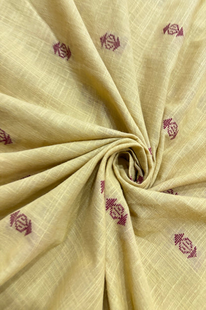 Jhamdani Motifs Thread Woven Pure Cotton Fabric