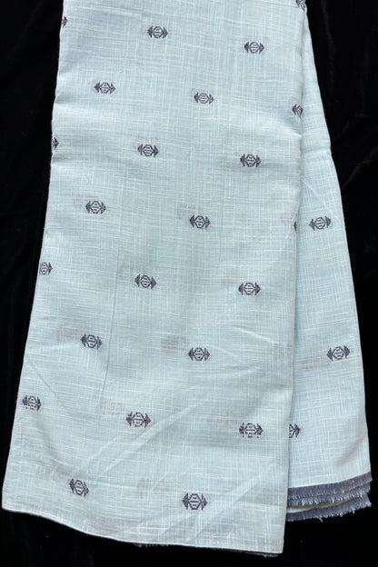 Jhamdani Motifs Thread Woven Pure Cotton Fabric
