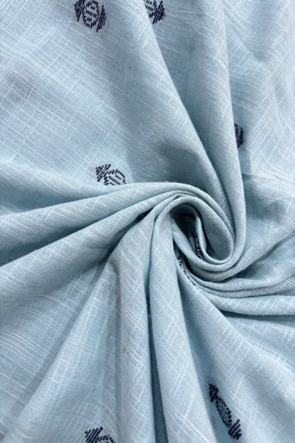 Jhamdani Motifs Thread Woven Pure Cotton Fabric