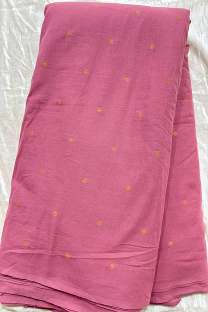Polka Dots Gold Buttie Zari Woven Pure Cotton Fabric