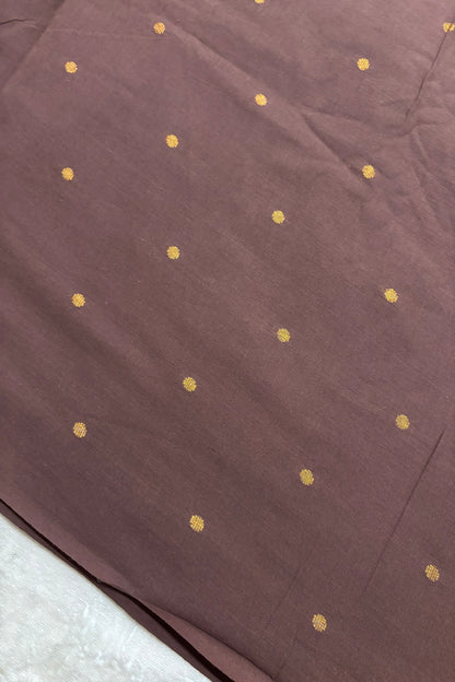 Polka Dots Gold Buttie Zari Woven Pure Cotton Fabric