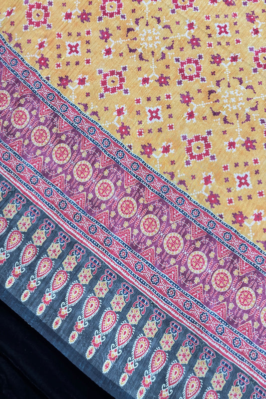 Ajrak Fusion Printed Crushed Chinon Fabric