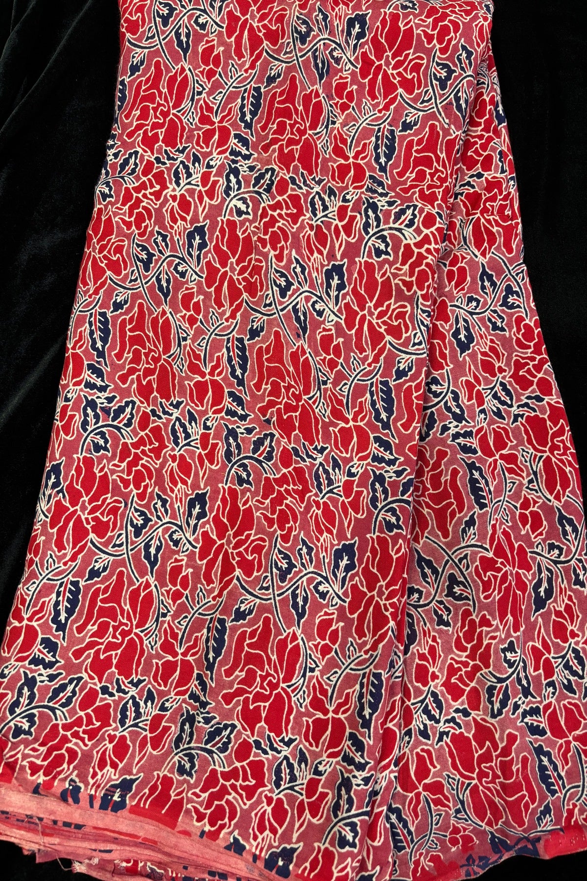 Kalamkari Inspired Hand Block Printed Rayon Fabric