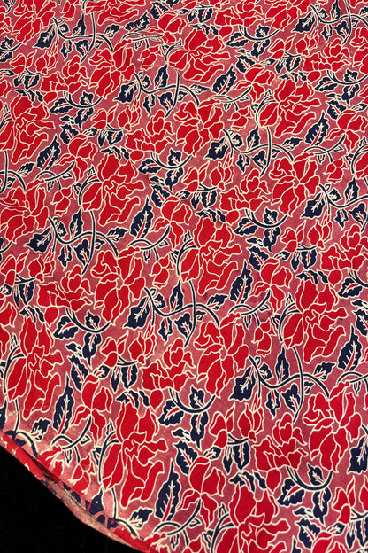 Kalamkari Inspired Hand Block Printed Rayon Fabric