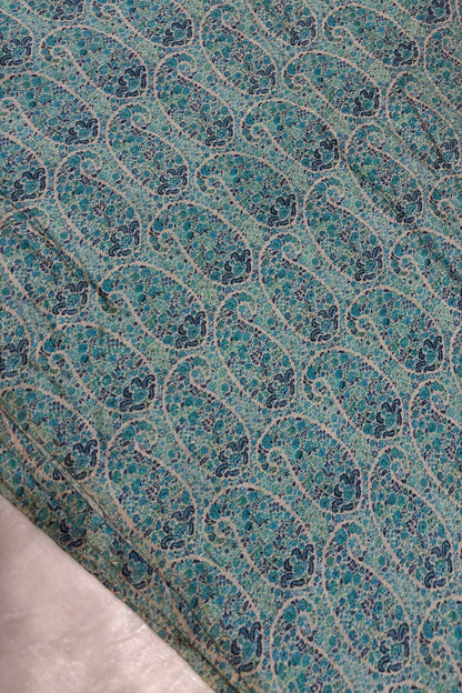 Paisley Motifs Inspired Printed Mogra Chanderi Fabric
