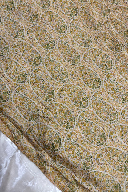 Paisley Motifs Inspired Printed Mogra Chanderi Fabric