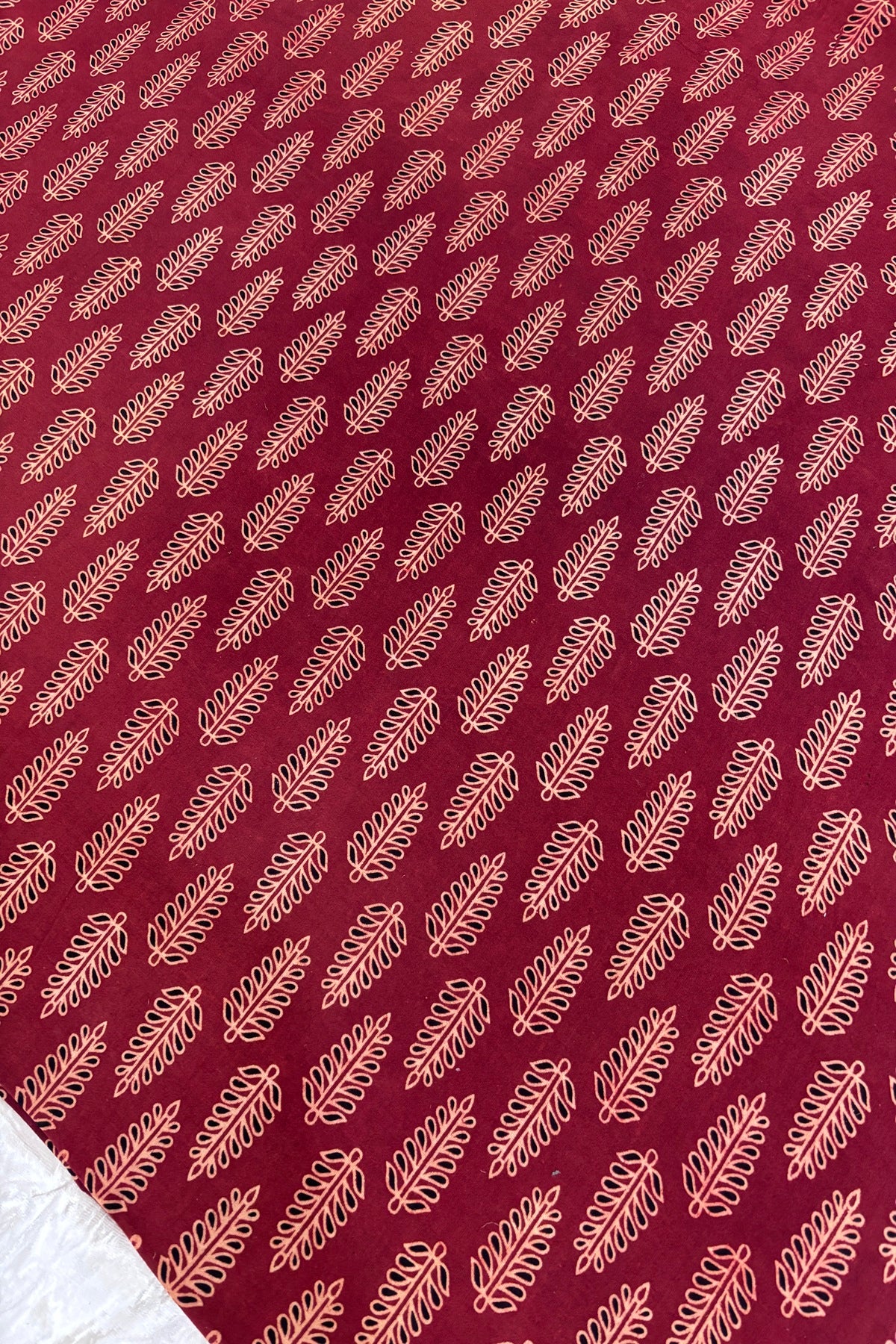 Pines Theme Ajrak Printed Pure Cotton Fabric