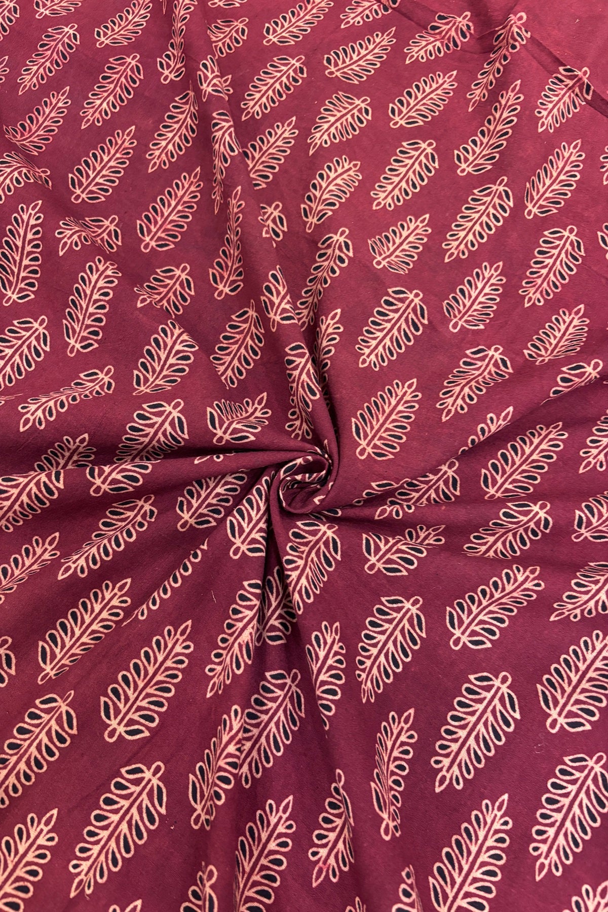 Pines Theme Ajrak Printed Pure Cotton Fabric