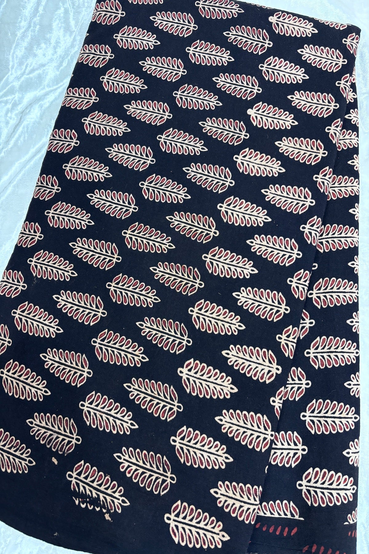 Pines Theme Ajrak Printed Pure Cotton Fabric