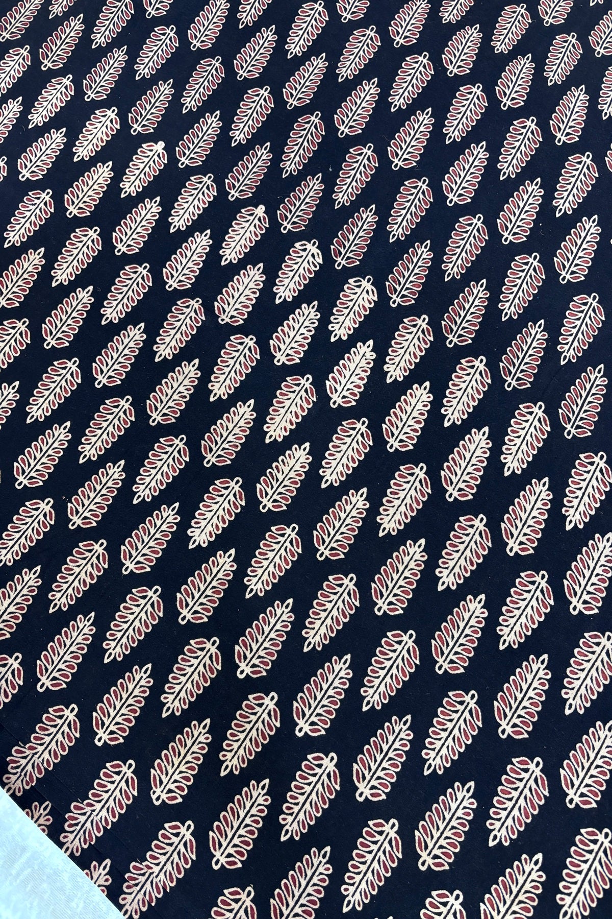 Pines Theme Ajrak Printed Pure Cotton Fabric