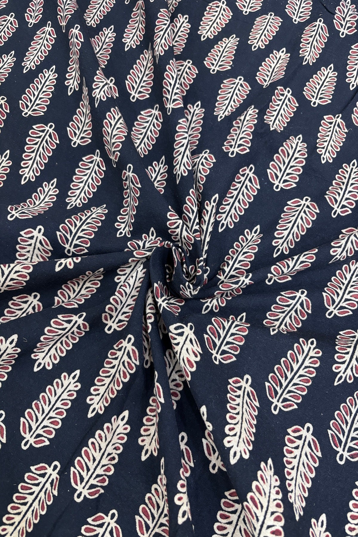 Pines Theme Ajrak Printed Pure Cotton Fabric