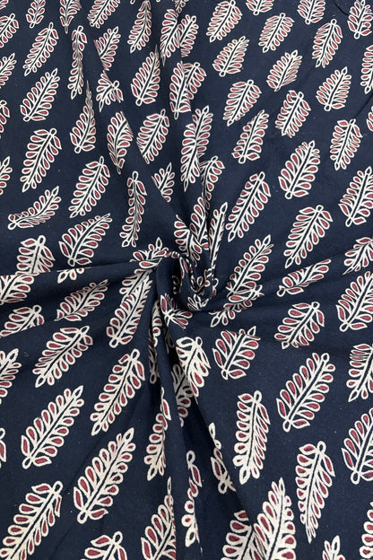 Pines Theme Ajrak Printed Pure Cotton Fabric