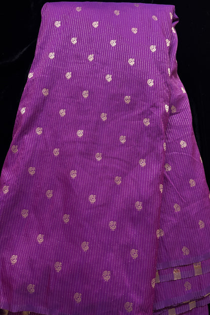 Annapakshi With Vertical Zari Woven Semi Rawsilk Fabric