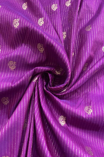 Annapakshi With Vertical Zari Woven Semi Rawsilk Fabric