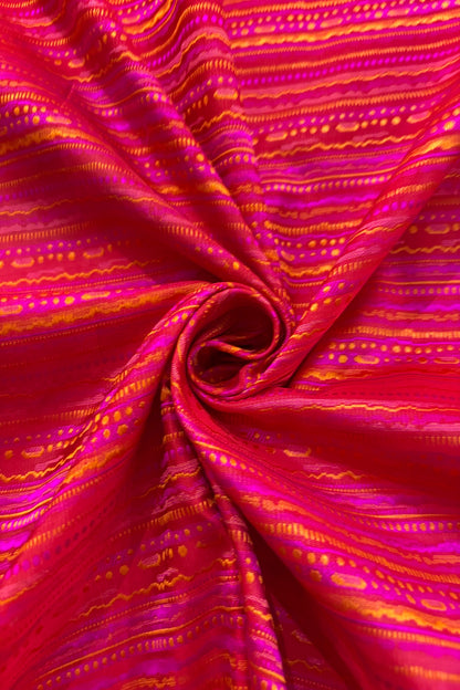 Rangkat Inspired Handwoven Pure Katan Tanchoi Hand-Woven Banaras Fabric