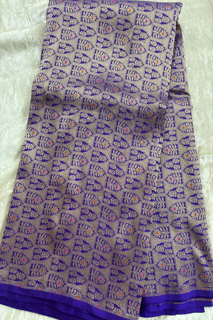 Meenakari Tilfi Inspired Handwoven Pure Banaras Katan Silk Fabric