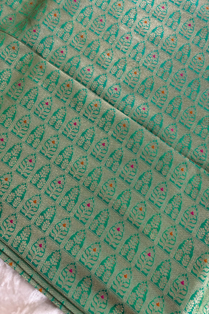 Meenakari Tilfi Inspired Handwoven Pure Banaras Katan Silk Fabric