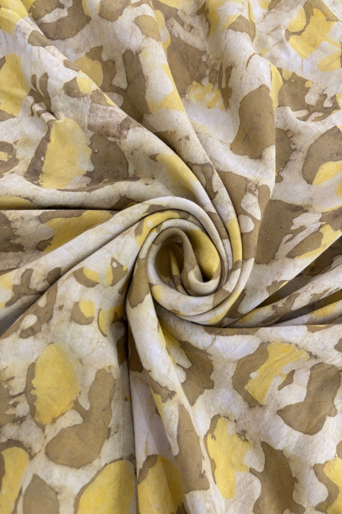 Abstract Floral HandBlock Printed Pure Modal Satin Fabric