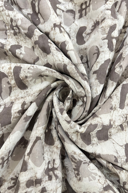 Abstract Floral HandBlock Printed Pure Modal Satin Fabric