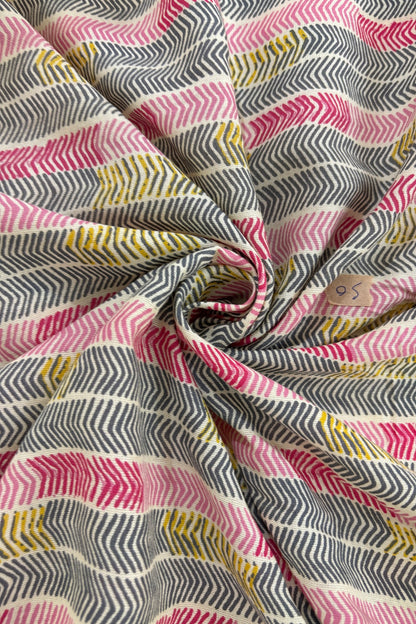 Chevron Style Digital Printed Rayon Cotton Fabric