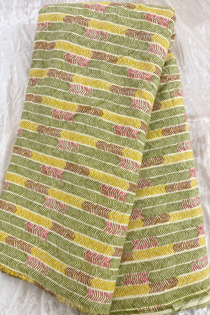 Chevron Style Digital Printed Rayon Cotton Fabric