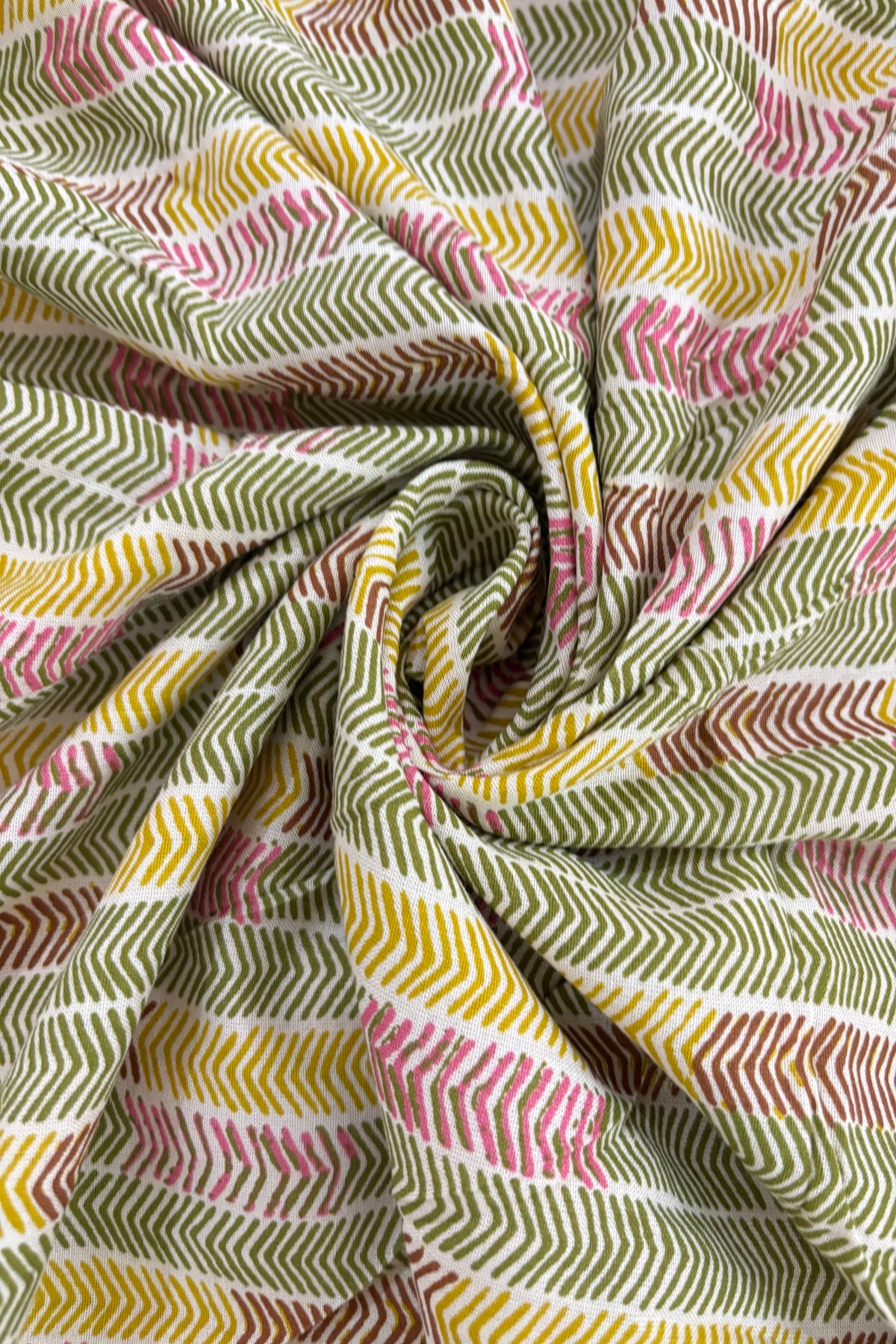 Chevron Style Digital Printed Rayon Cotton Fabric