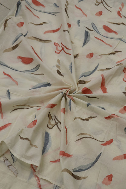 Multi Thread Embroidered Mul Cotton Fabric