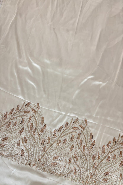 Coral Reef Patterned Cutbeads & Sequins Embroidered Net Fabric