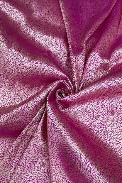 Marquise Shaped Zari Woven Pure Katan Banaras Silk Fabric