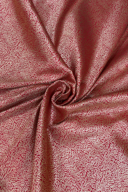 Marquise Shaped Zari Woven Pure Katan Banaras Silk Fabric